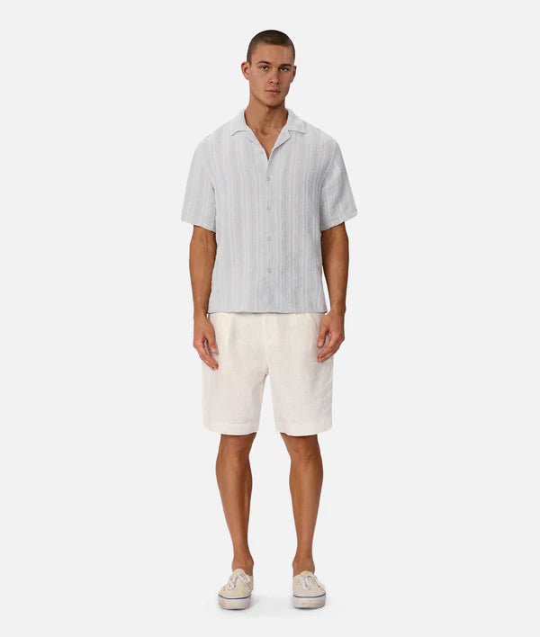 INDUSTRIE - The Modello Short Sleeve Shirt - Silver Blue