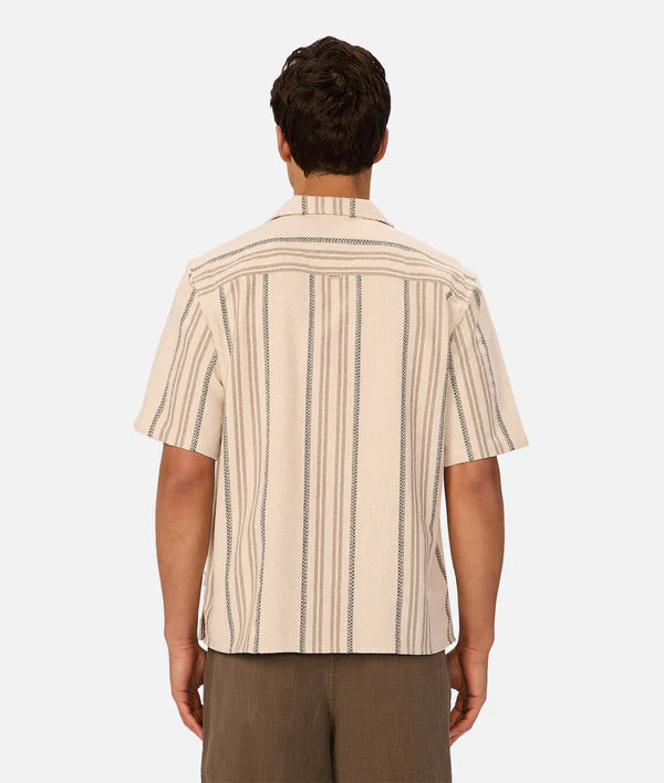 INDUSTRIE - The Carmona Short Sleeve Shirt - Beige/Black/Caramel