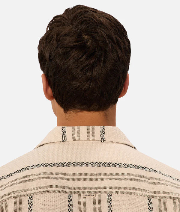 INDUSTRIE - The Carmona Short Sleeve Shirt - Beige/Black/Caramel