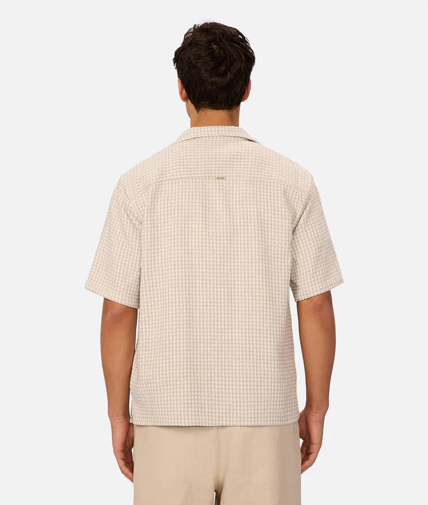 INDUSTRIE - The Almeria Short Sleeve Shirt - Off White/Blue/Stone