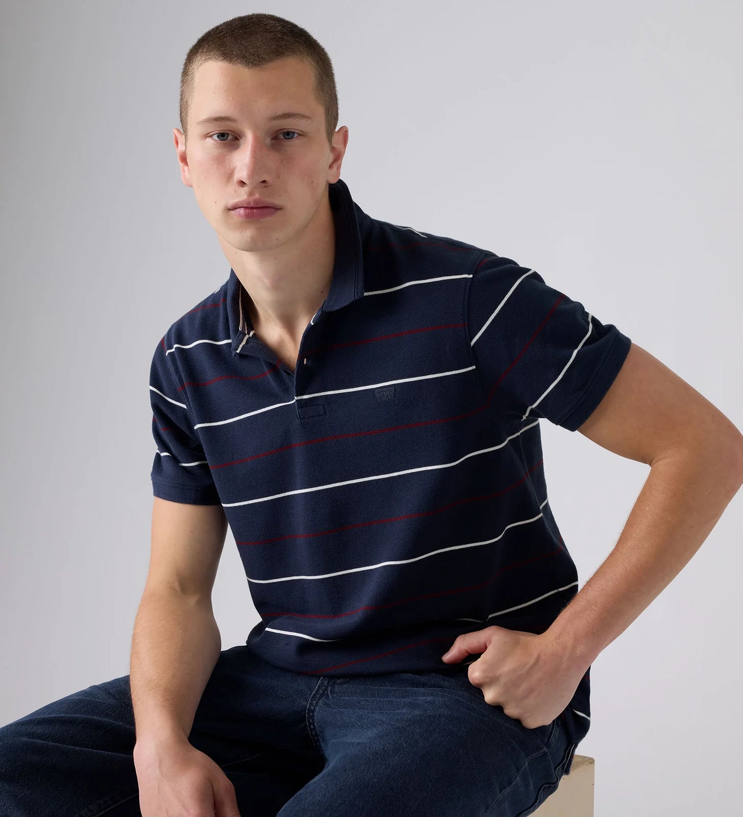 LEVI'S - Men's Original Polo - DOYLE STRIPE NAVY BLAZER