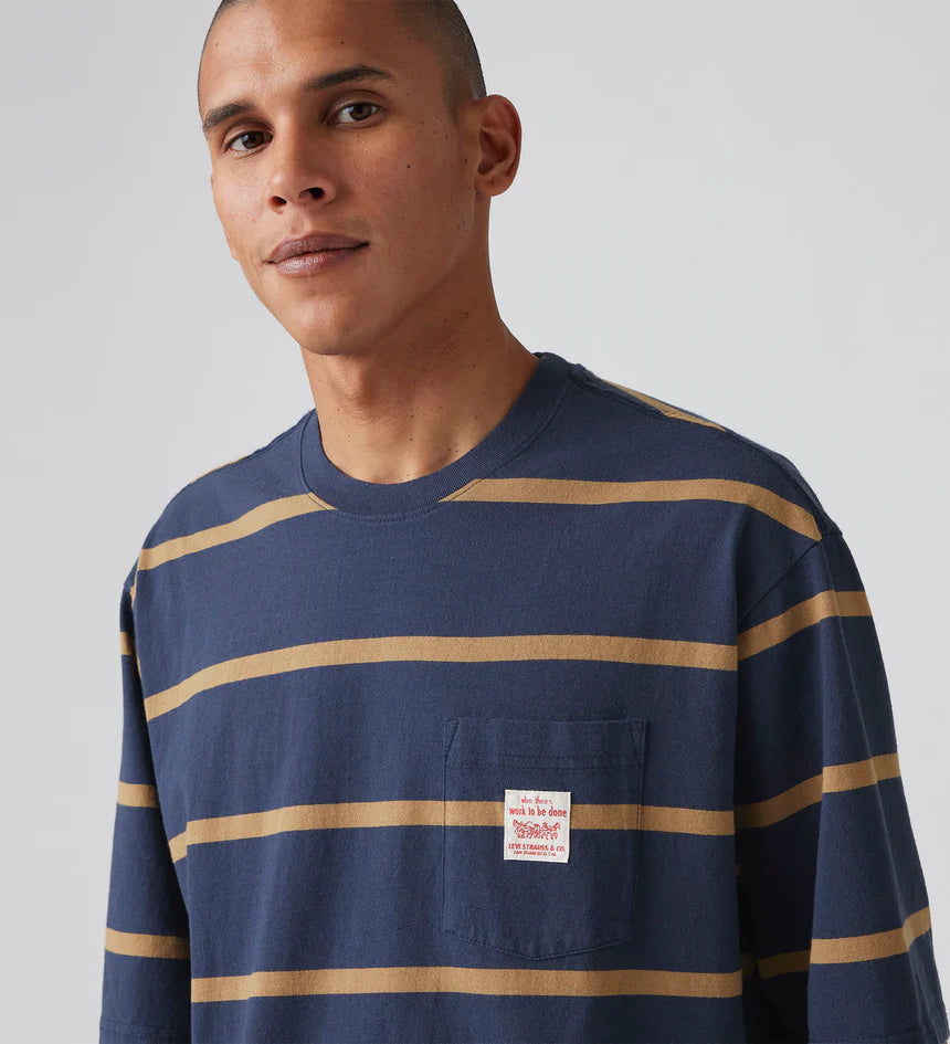 LEVI'S - Short-Sleeve Workwear T-Shirt - Navy Blazer Ermine