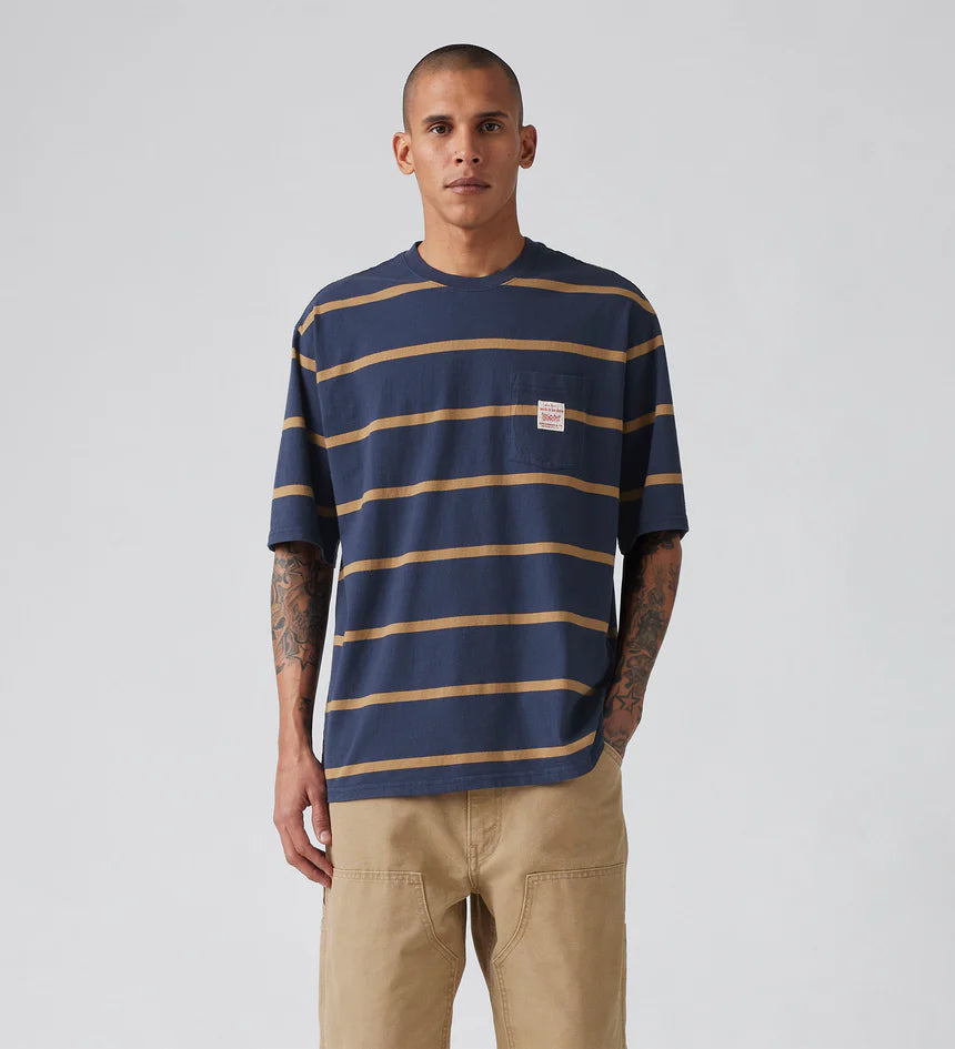 LEVI'S - Short-Sleeve Workwear T-Shirt - Navy Blazer Ermine