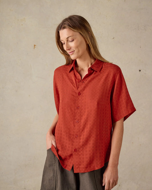 McTAVISH - Oversized Short sleeve Tee - RUST