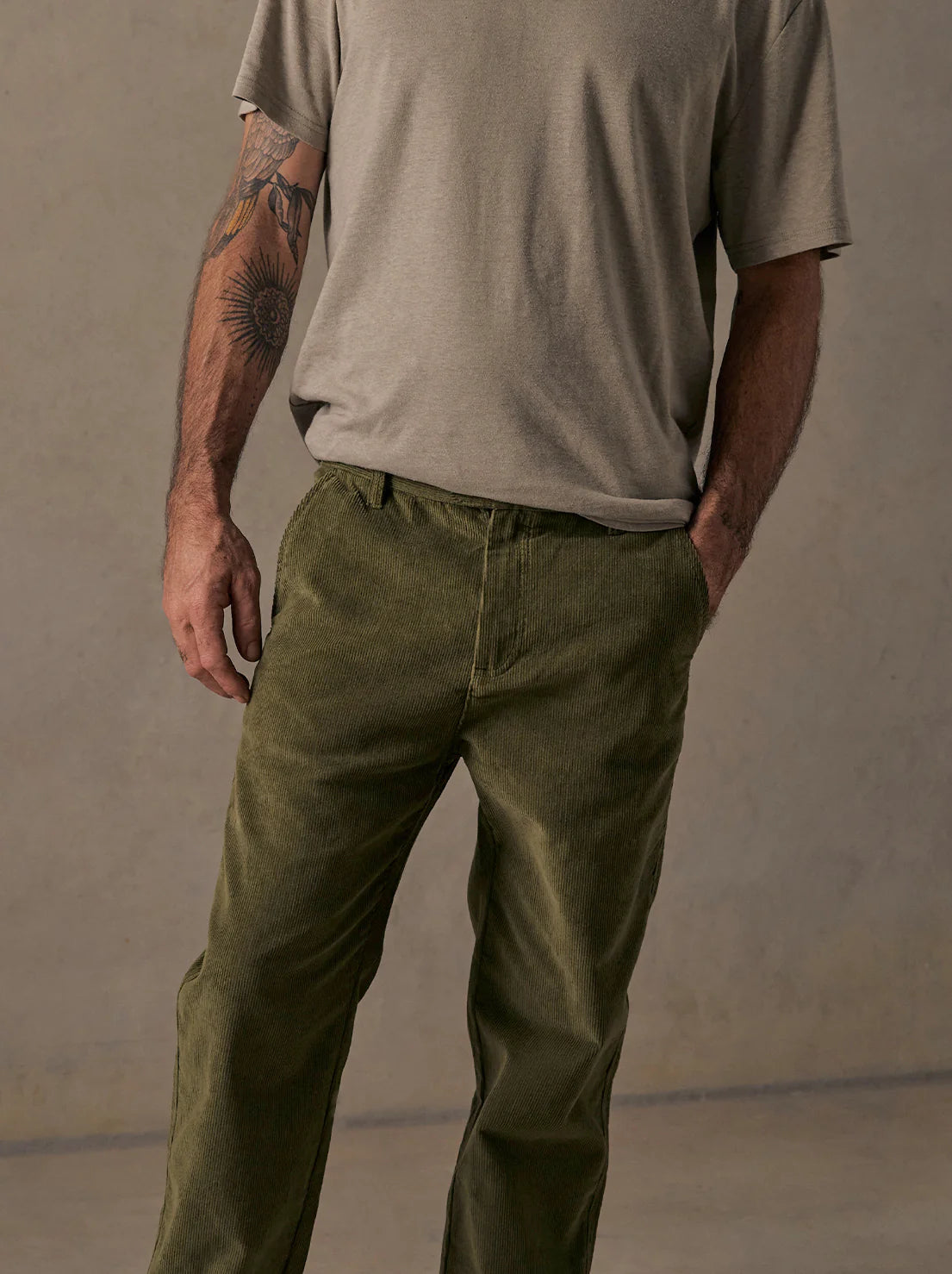 McTAVISH - Cord Pants - Ash Green