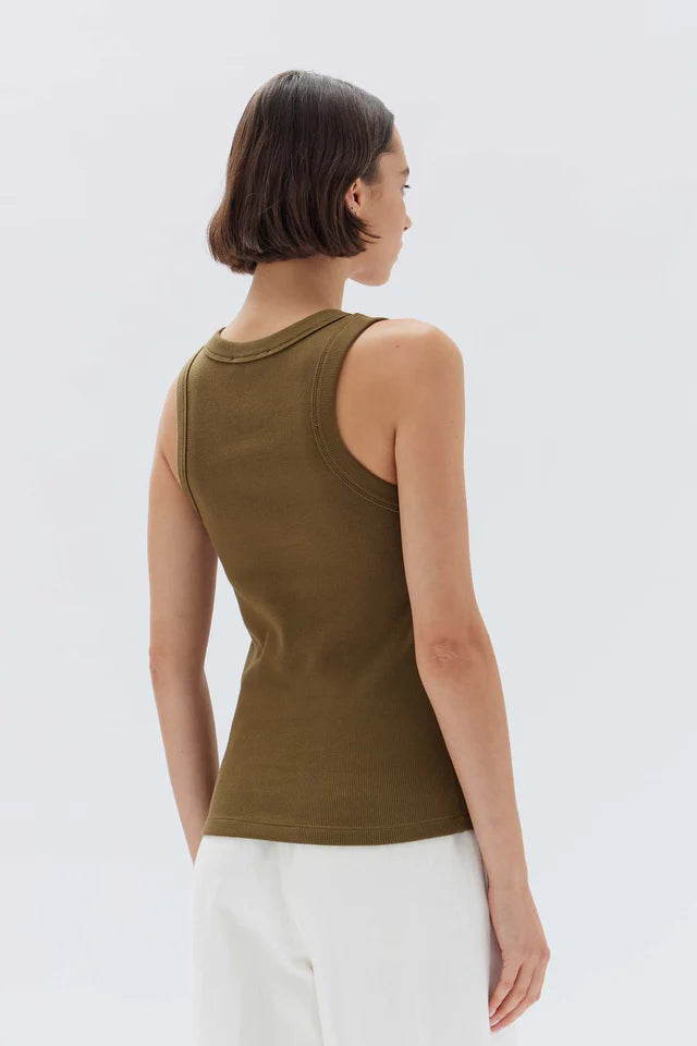 ASSEMBLY LABEL - Miana Organic Rib Tank - Pea