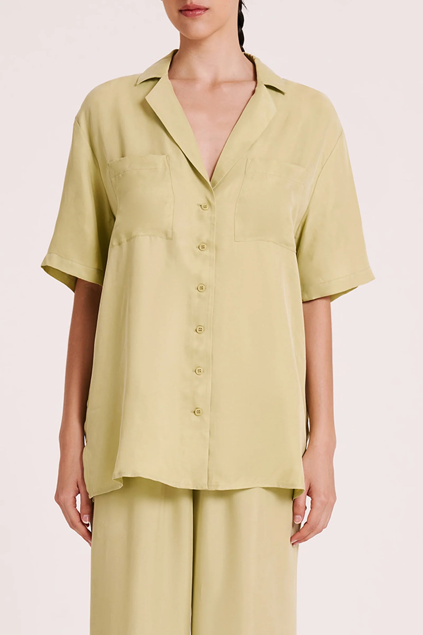 NUDE LUCY - Cupro Shirt - Lime