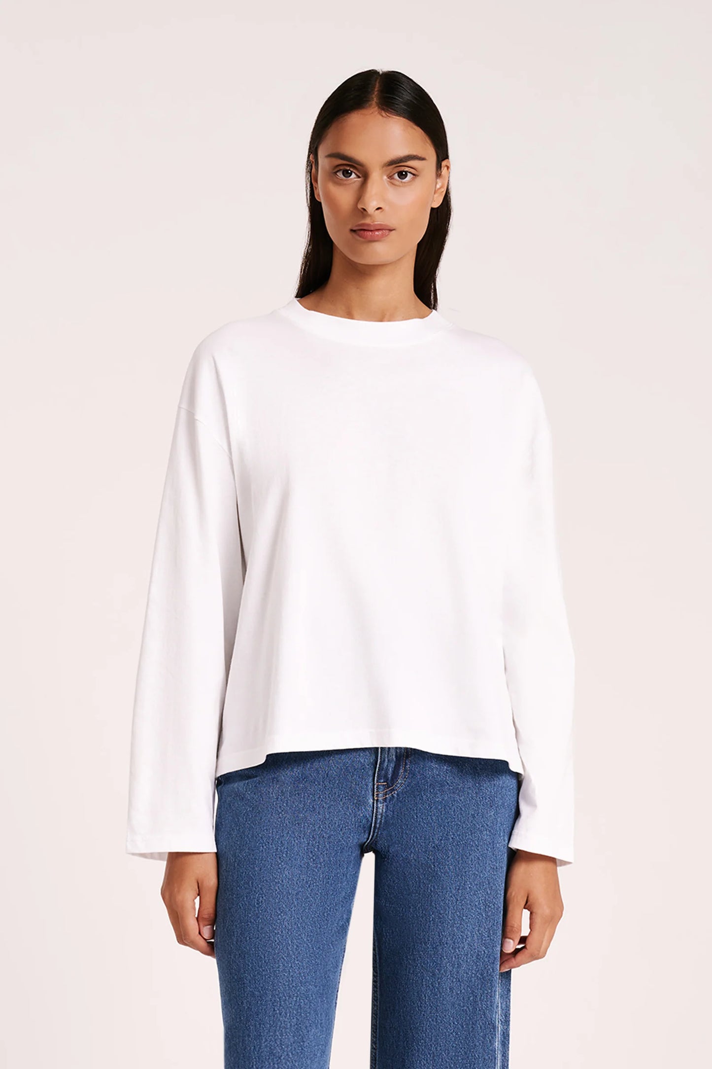 NUDE LUCY -  ORGANIC LS TEE - White