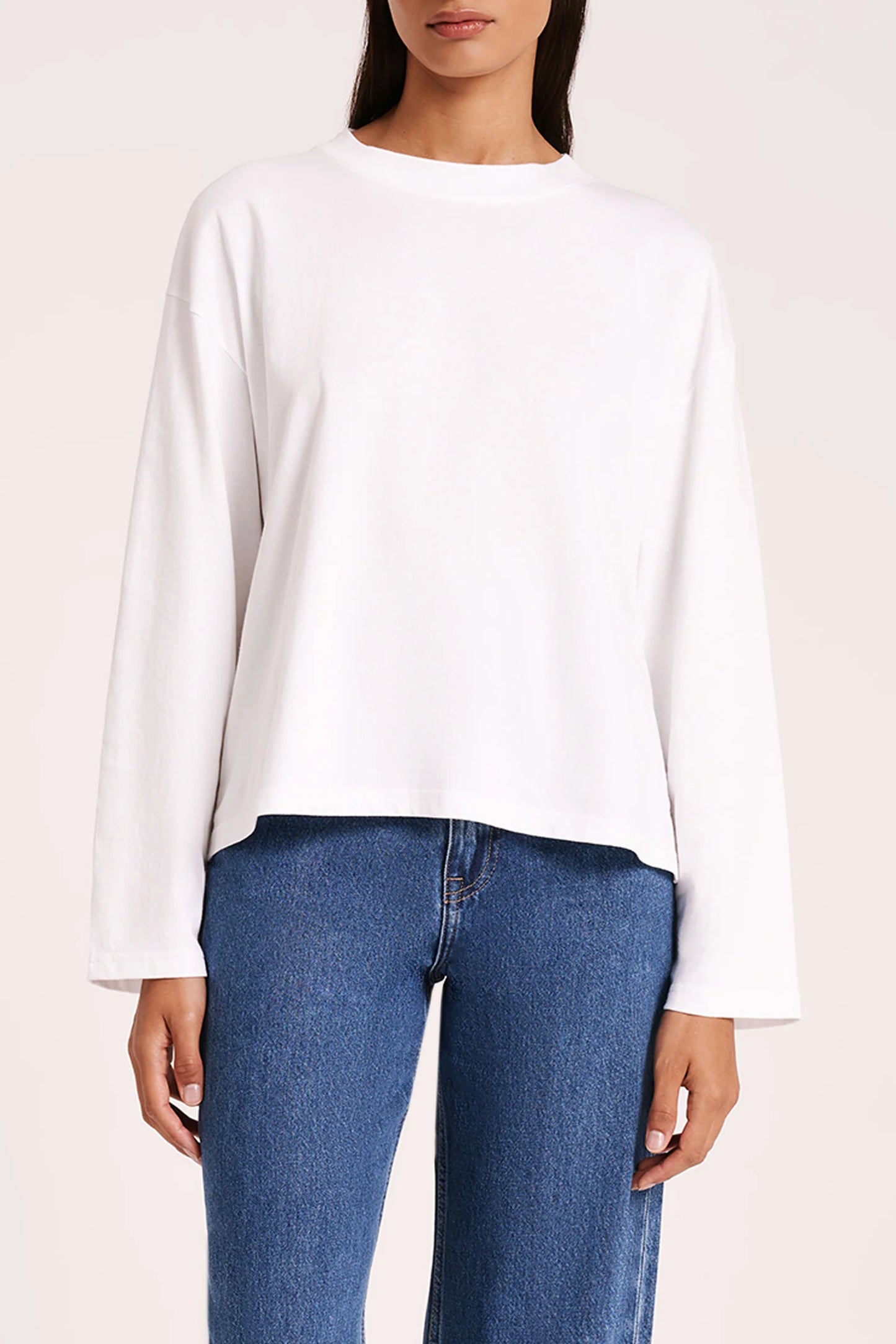 NUDE LUCY -  ORGANIC LS TEE - White