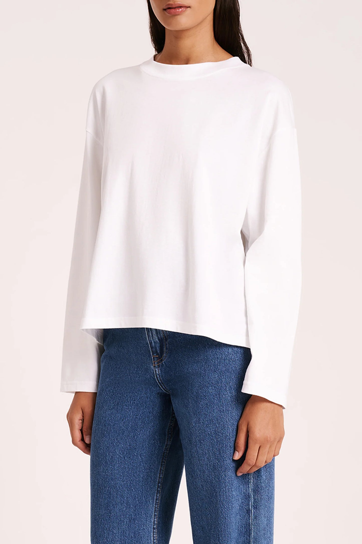 NUDE LUCY -  ORGANIC LS TEE - White