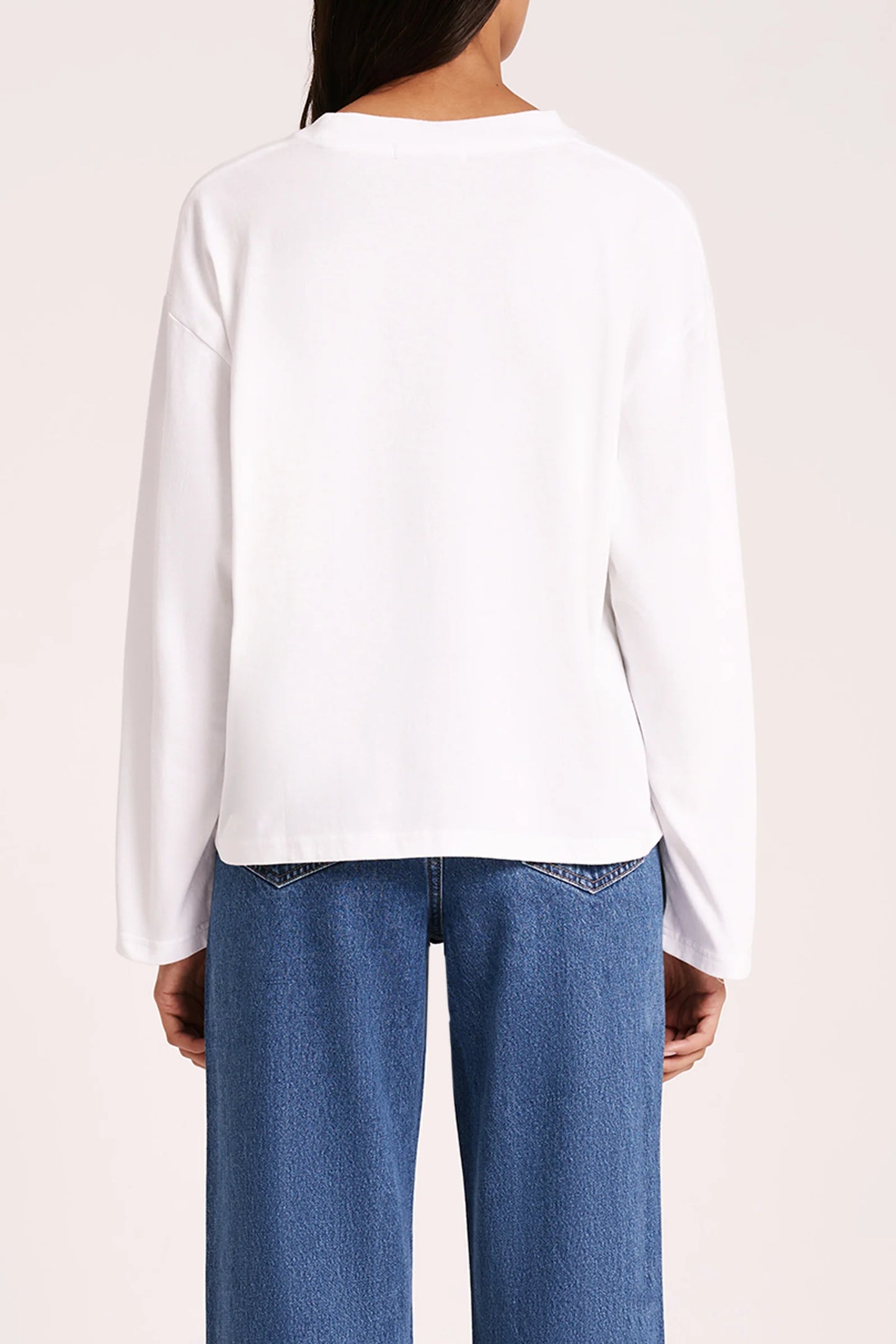 NUDE LUCY -  ORGANIC LS TEE - White