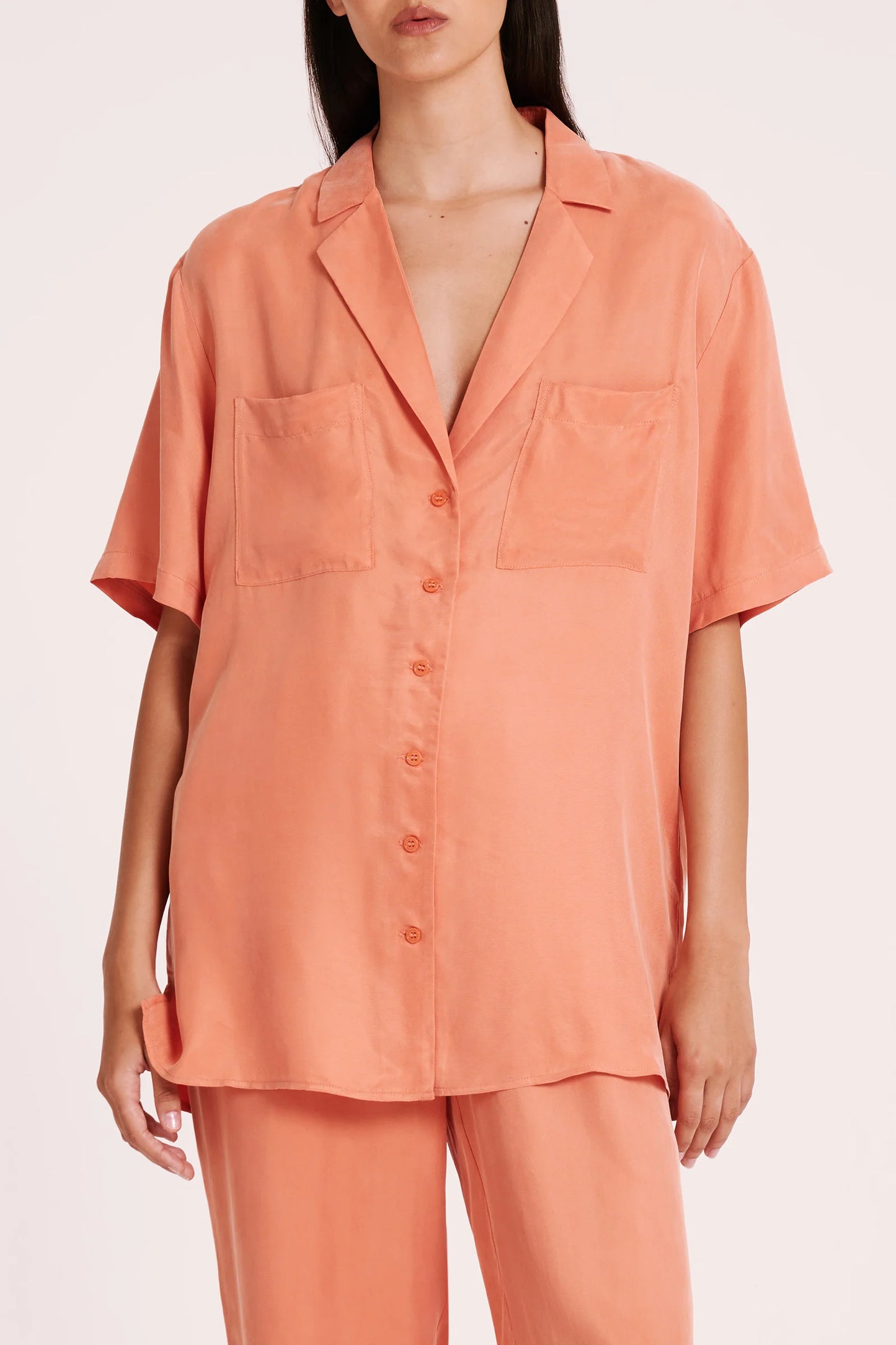 NUDE LUCY - Lucia  Cupro Shirt - WATERMELON