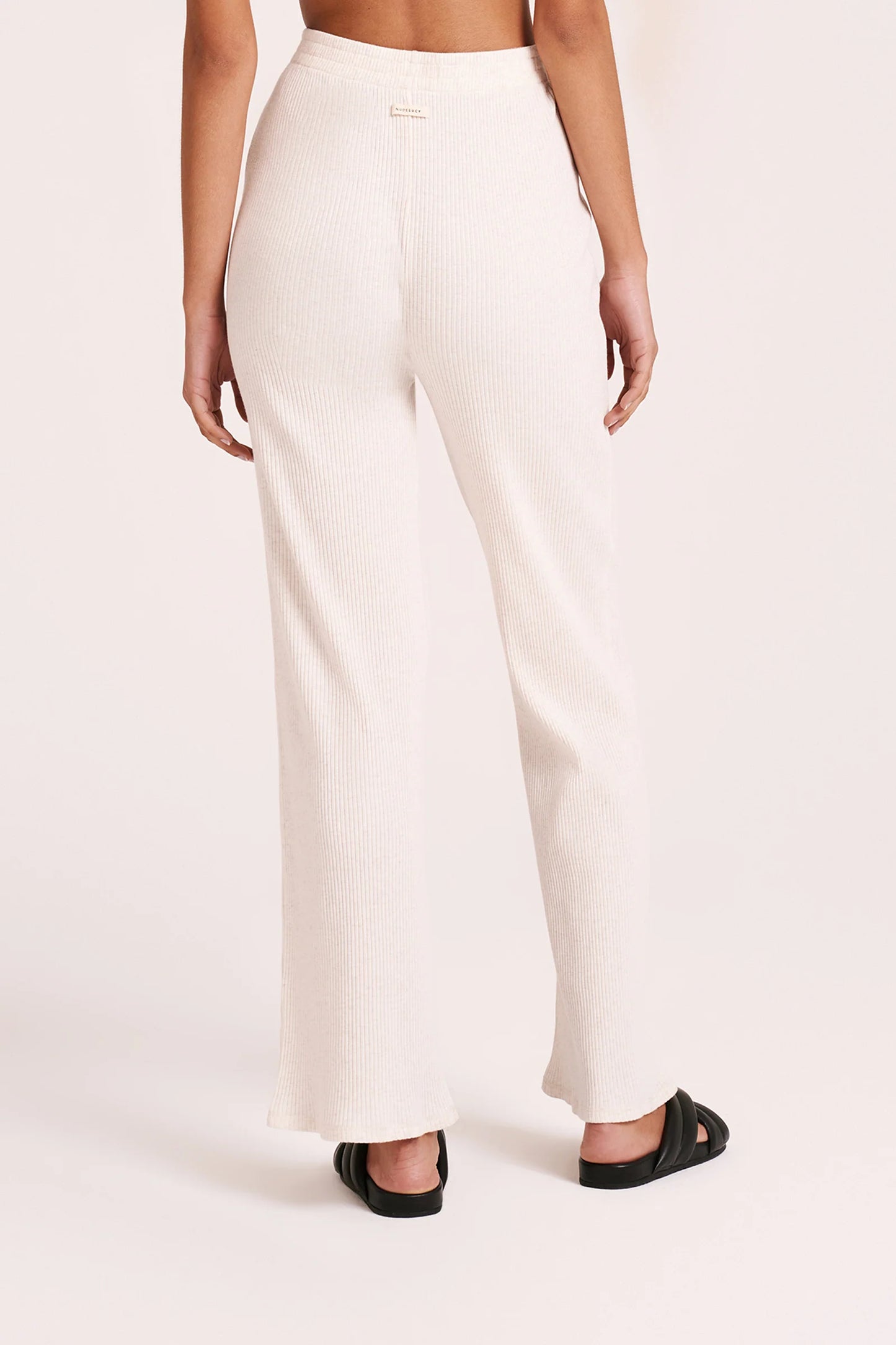 NUDE LUCY -  Lounge Ribbed Pant - CREAM MARLE