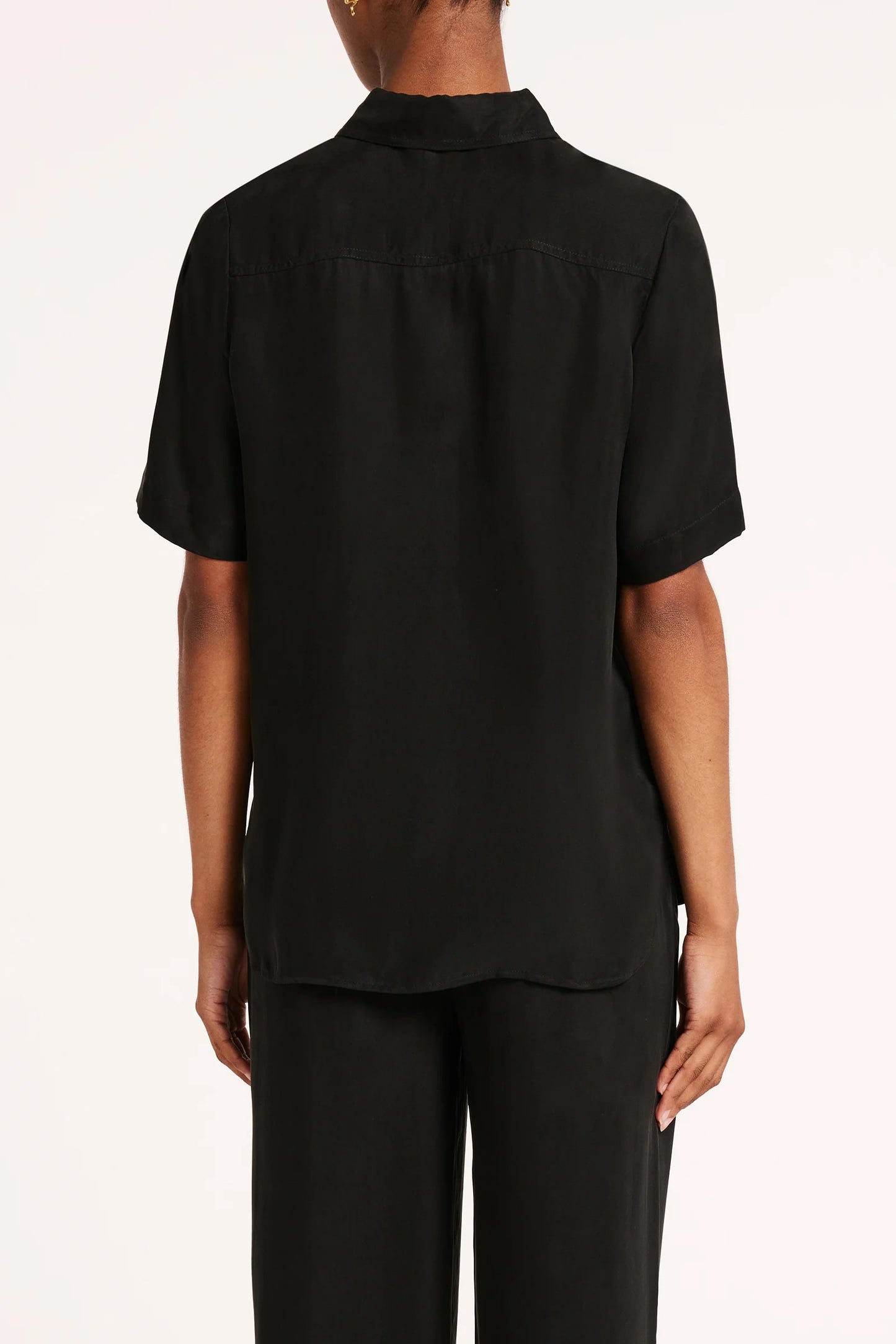 NUDE LUCY - Lea Cupro Shirt - BLACK