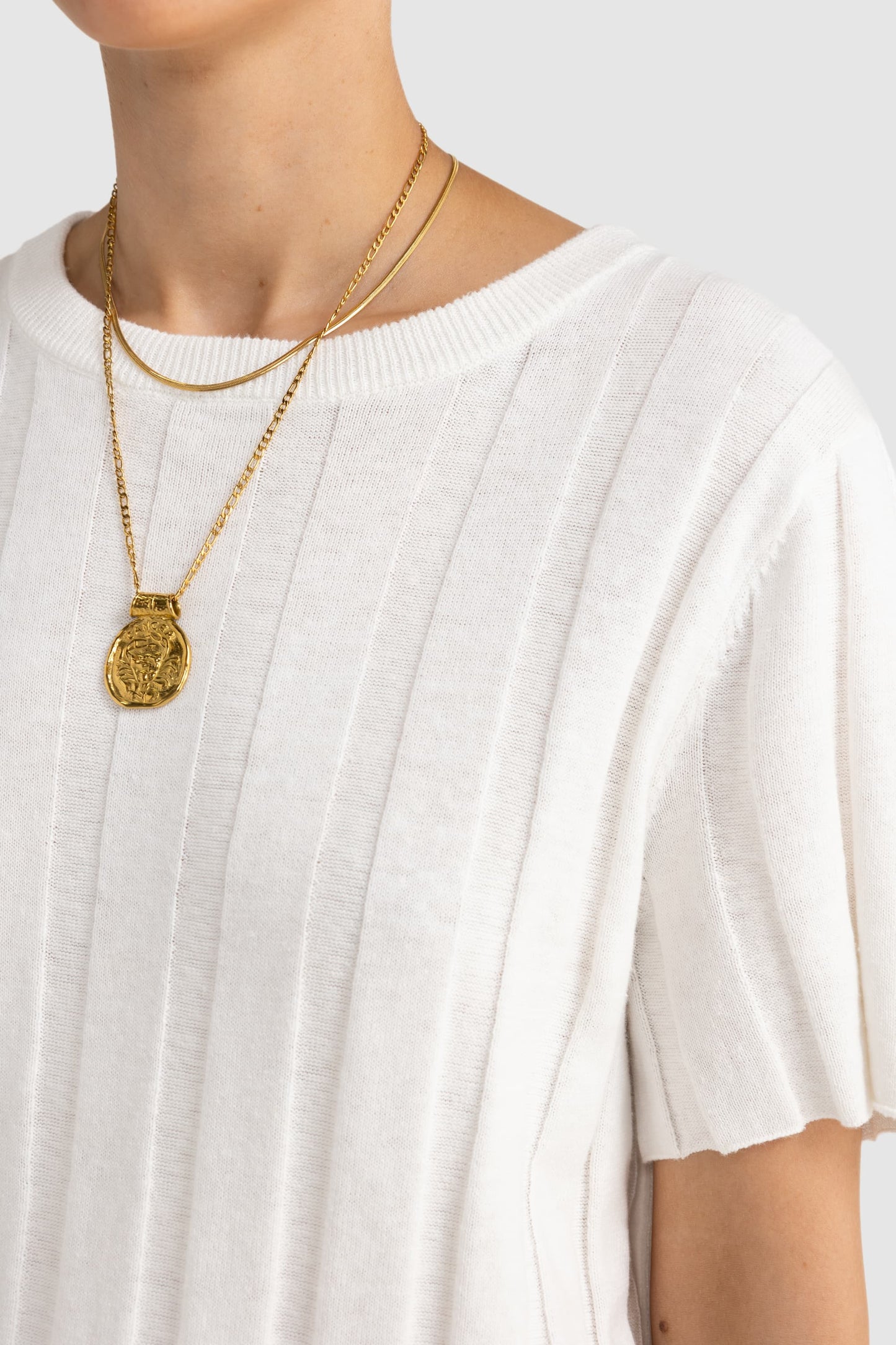 ORTC - Amara Relaxed Knit T-Shirt - WHITE