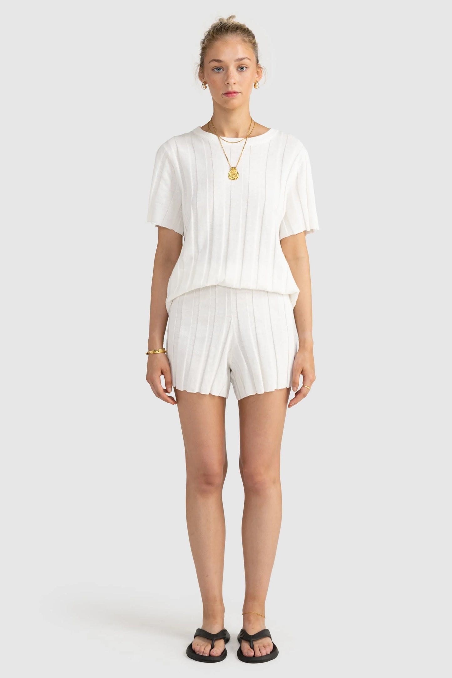 ORTC - Amara Relaxed Knit T-Shirt - WHITE