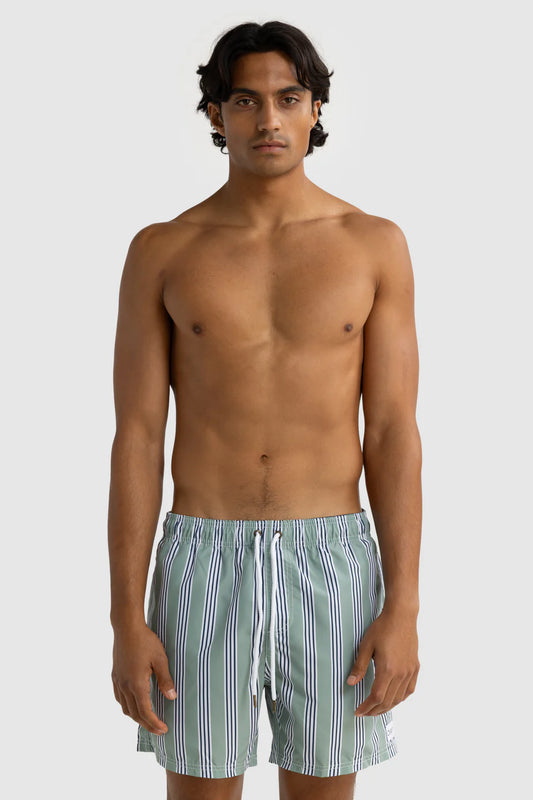 ORTC Boardwalk Stripe Swim Shorts Sage