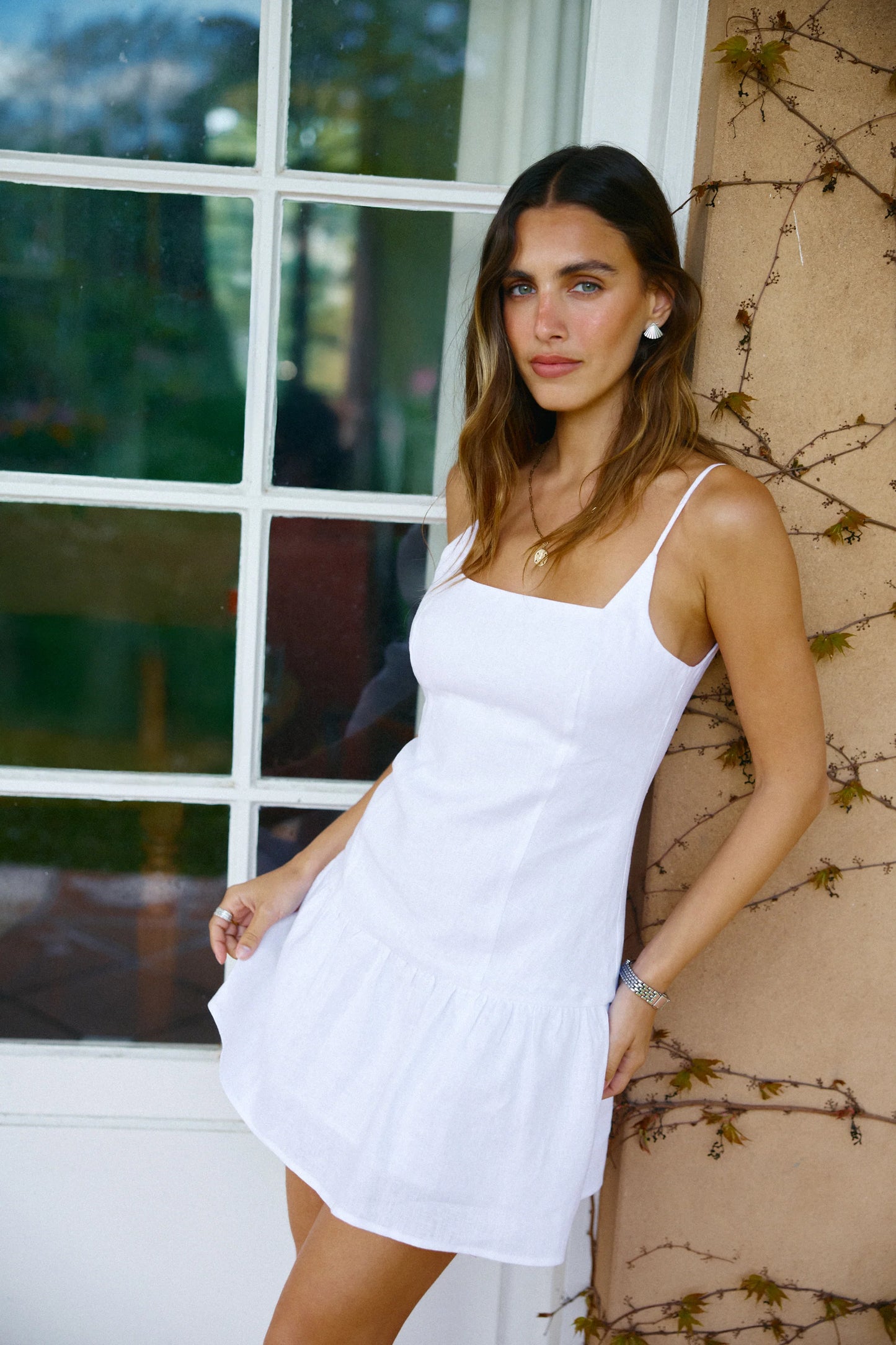 ORTC - Celine Linen Mini Dress - White