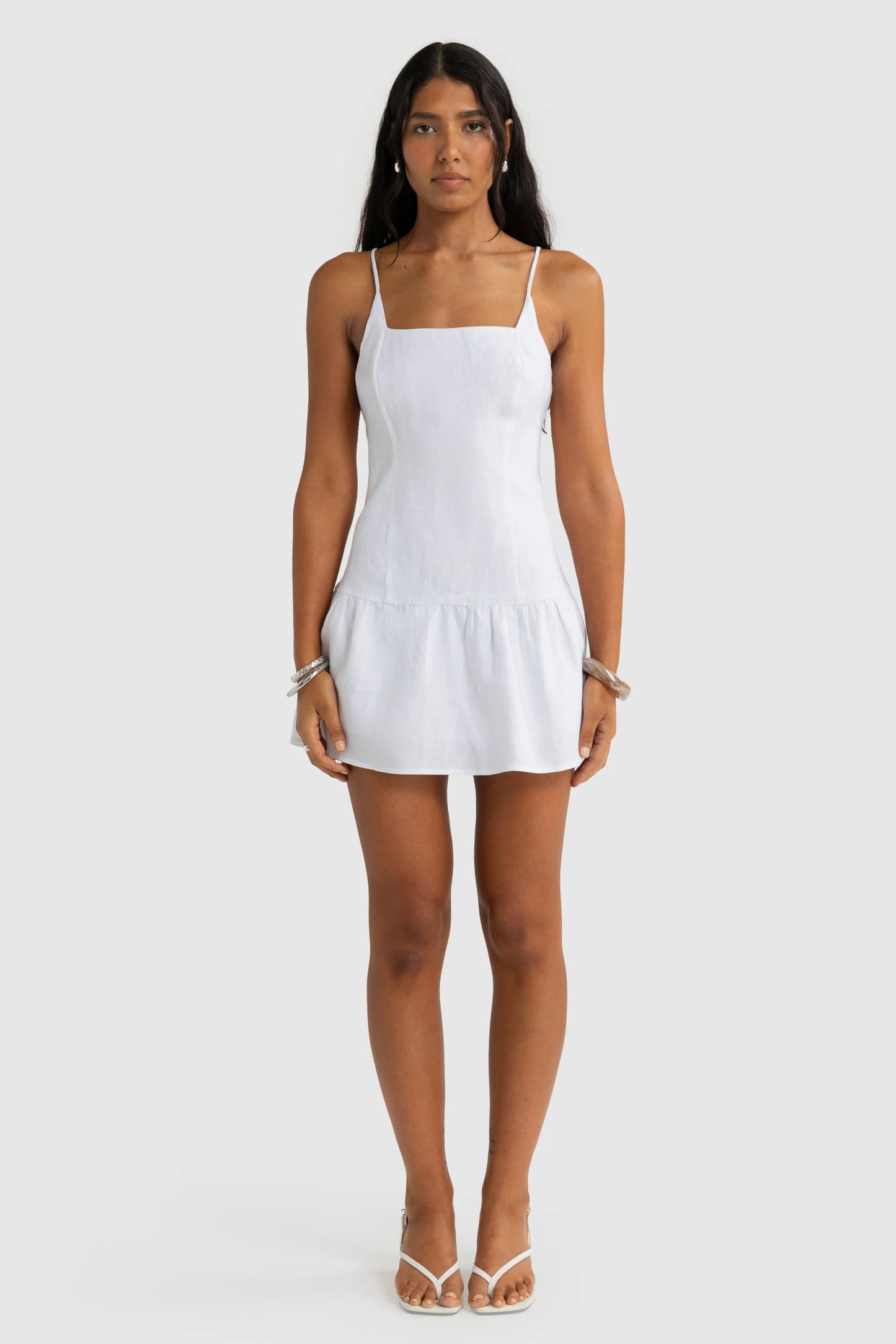 ORTC - Celine Linen Mini Dress - White