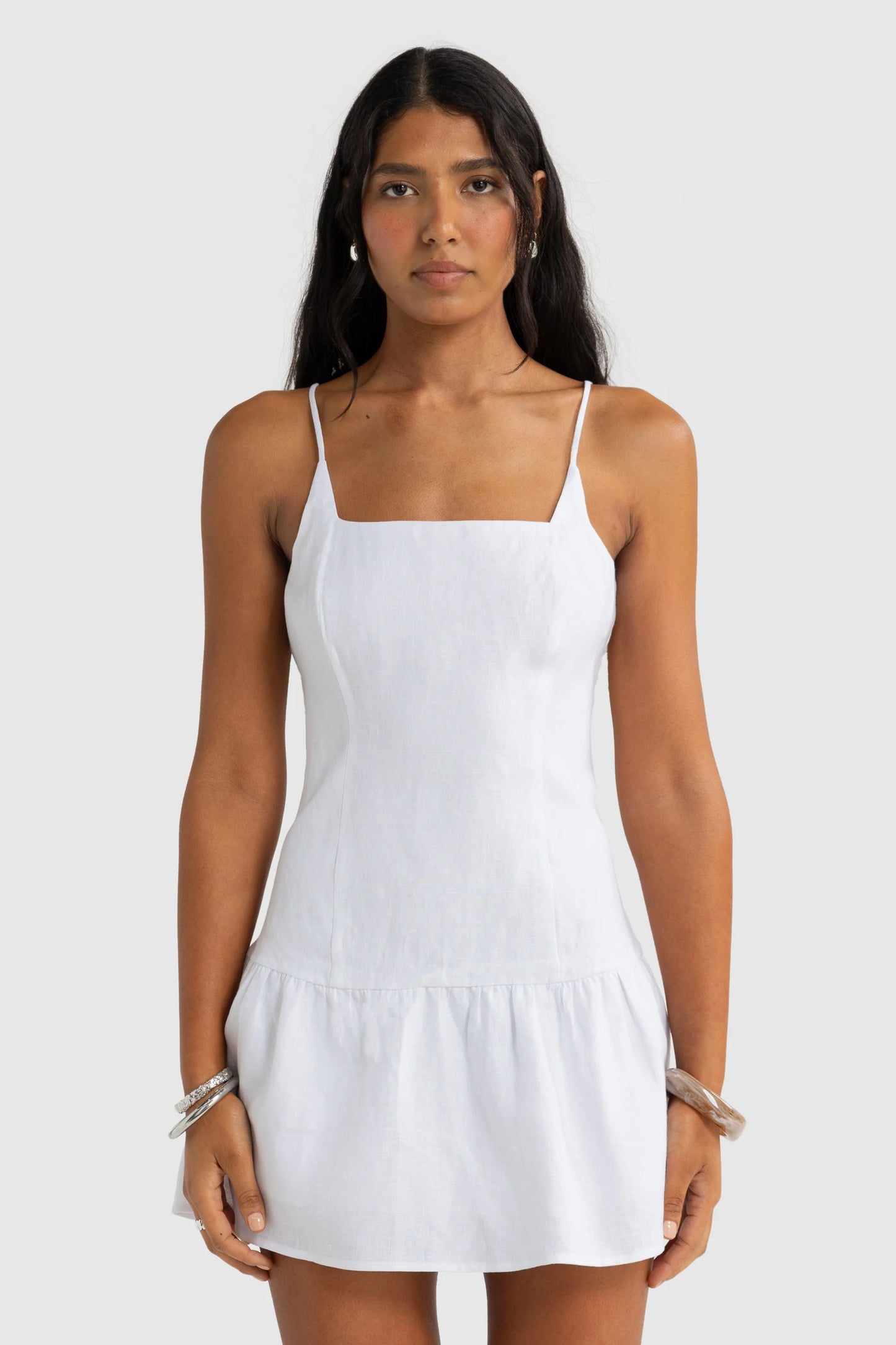 ORTC - Celine Linen Mini Dress - White
