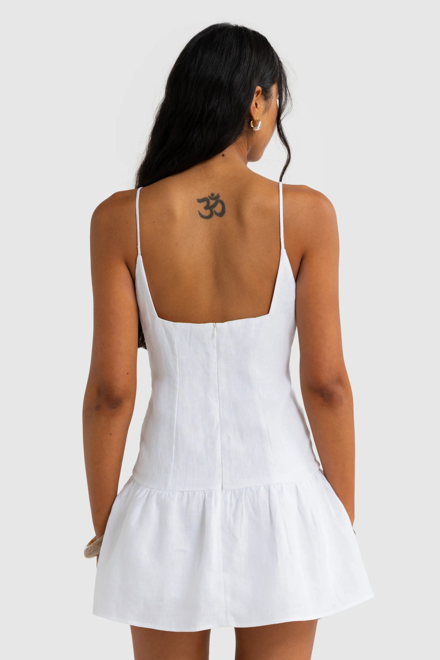ORTC - Celine Linen Mini Dress - White