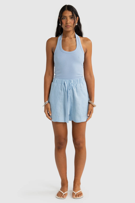 ORTC - Luna Linen Shorts - Powder Blue