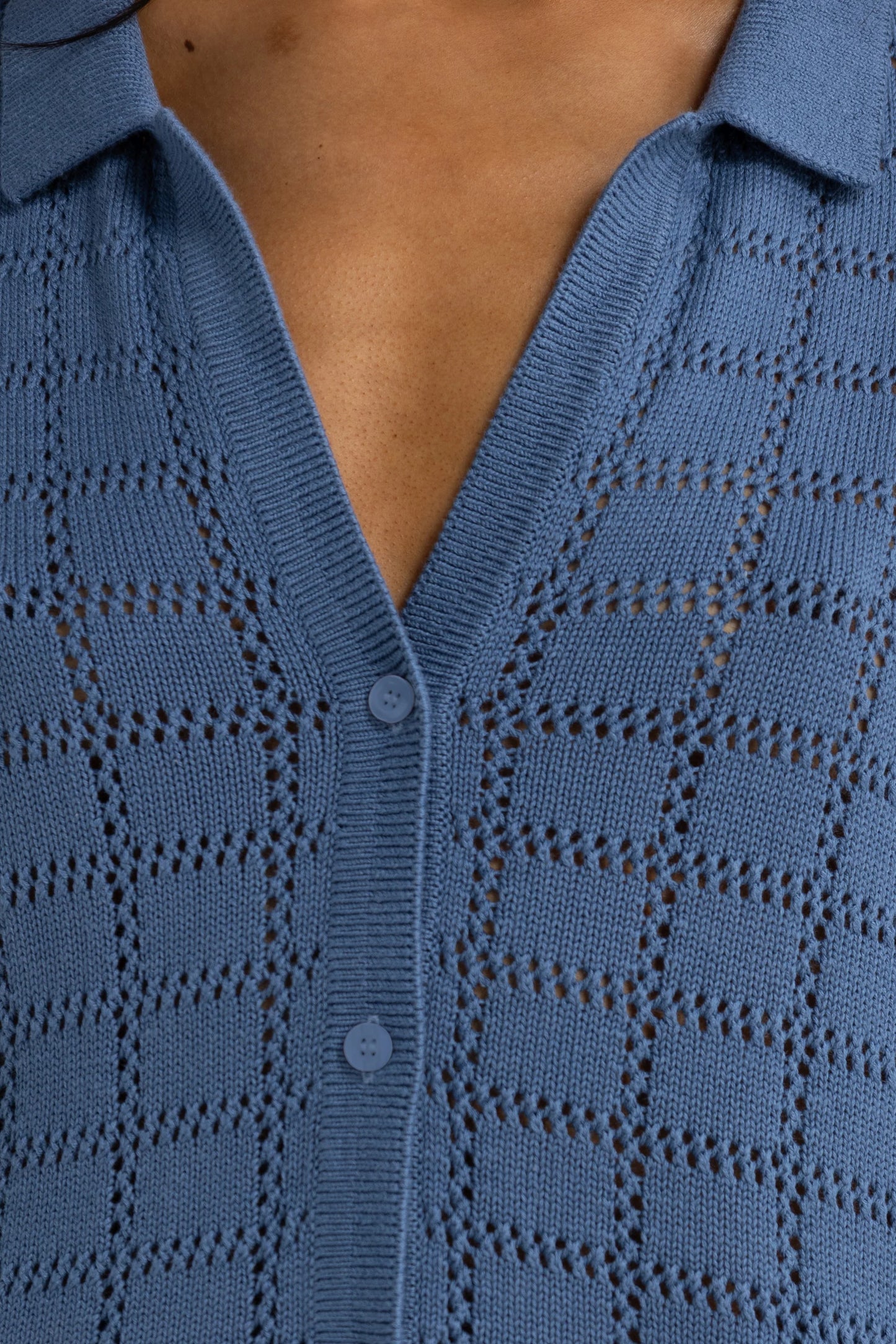 ORTC - Melia Geo Knit Shirt Harbour Blue