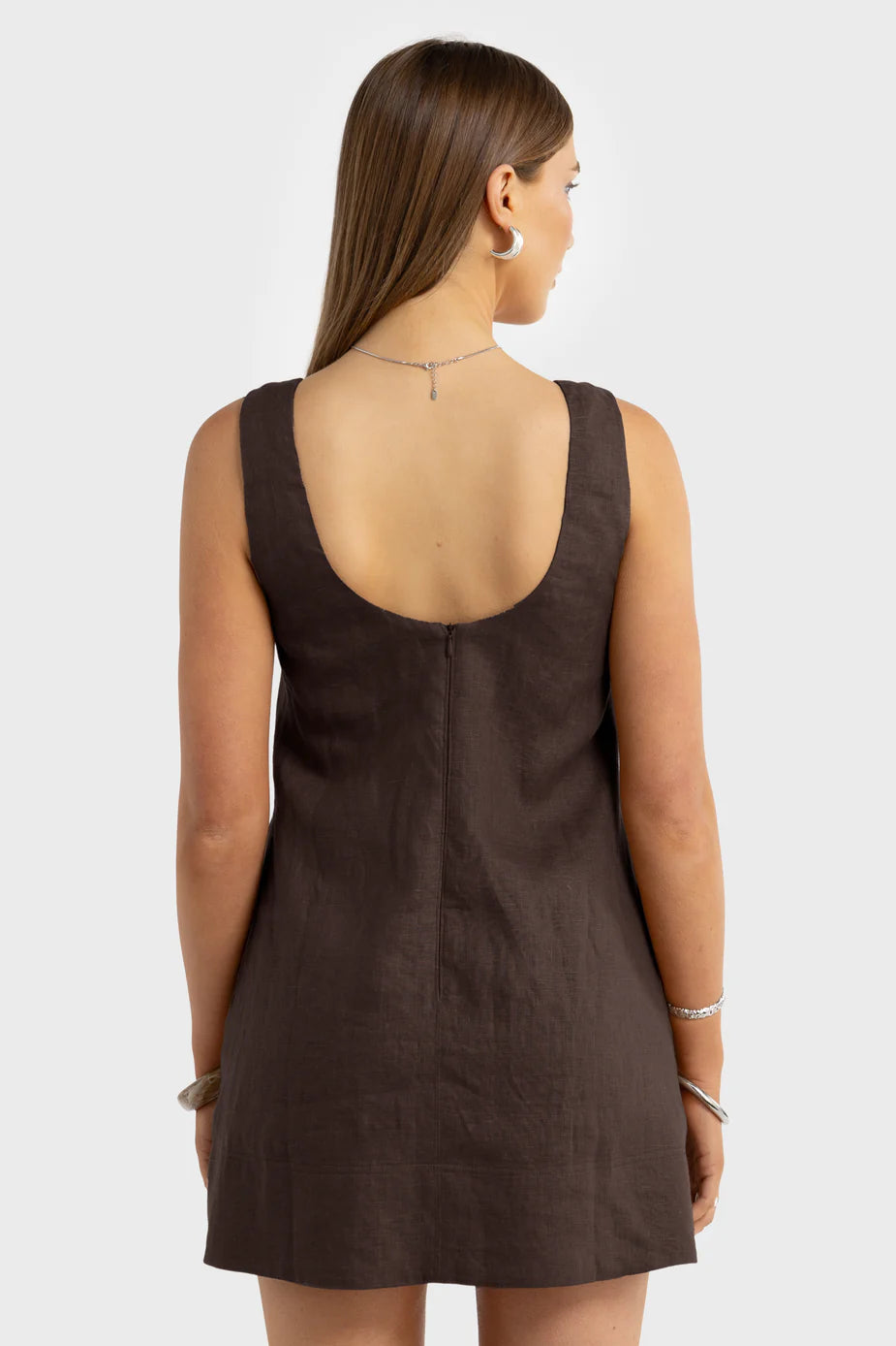 ORTC - Nora Linen Mini Dress - Carob