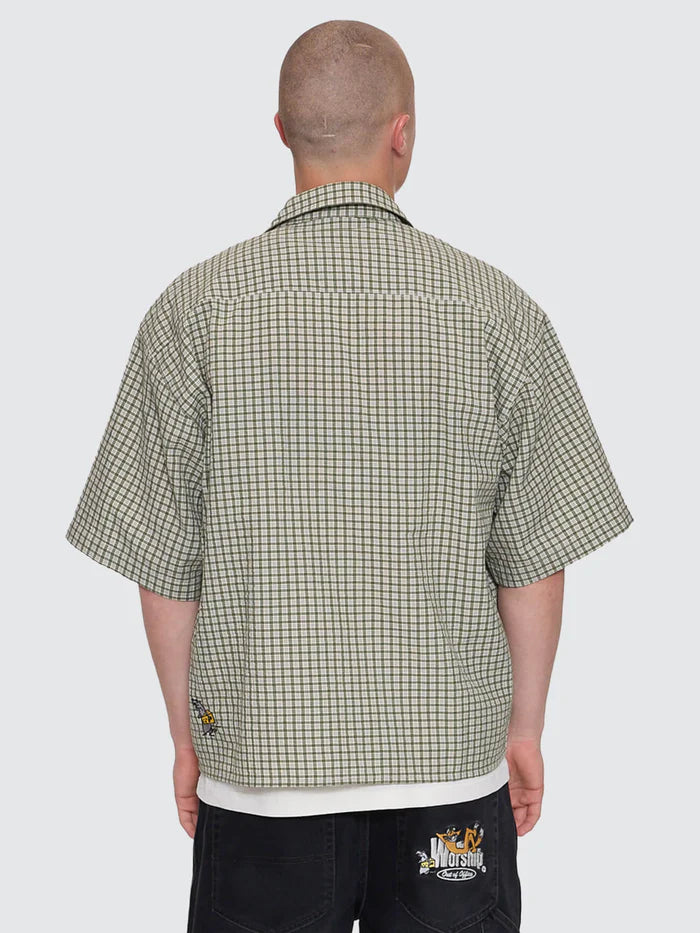 WORSHIP - On Leave Box Fit Short Sleeve Shirt - CALI GREEN
