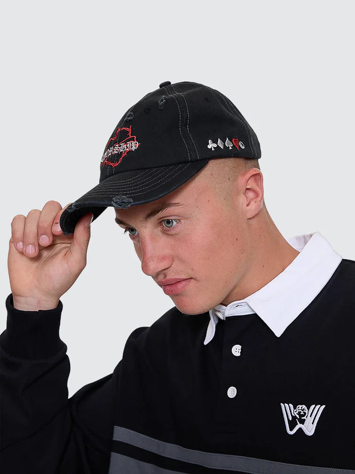 WORSHIP - Laser Long Sleeve Rugby Polo - Black