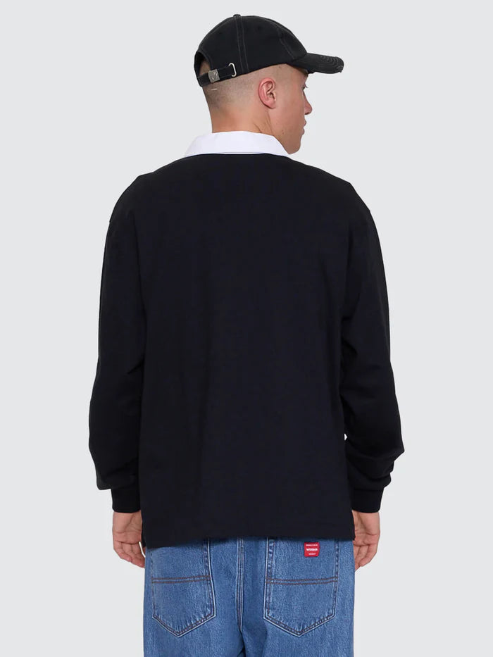 WORSHIP - Laser Long Sleeve Rugby Polo - Black
