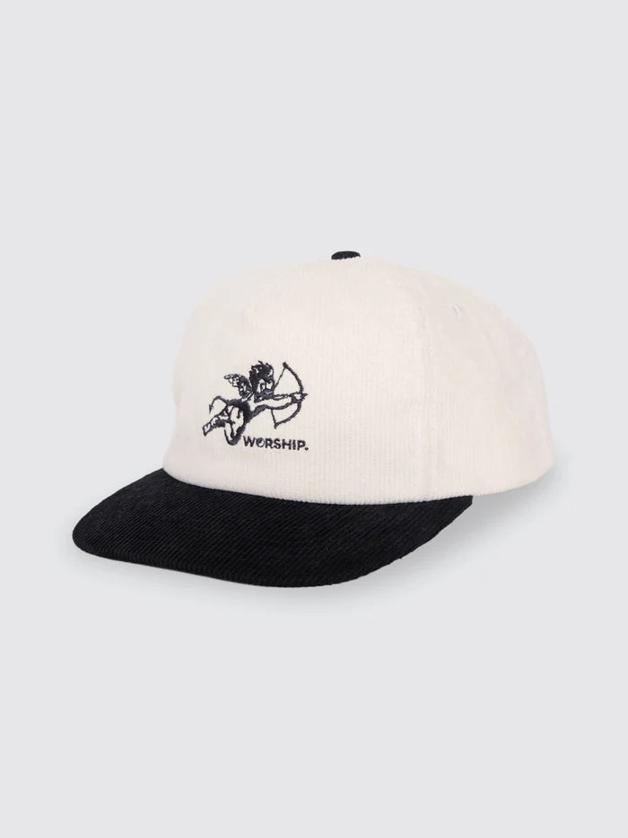 WORSHIP - Cherub Cord Hat - CREAM/BLACK