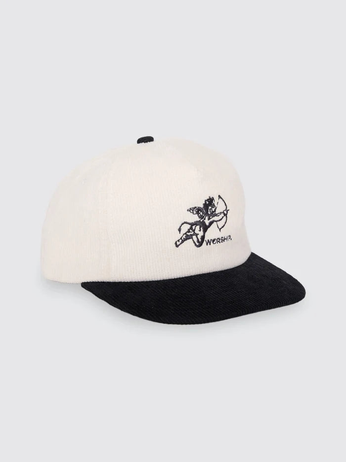 WORSHIP - Cherub Cord Hat - CREAM/BLACK