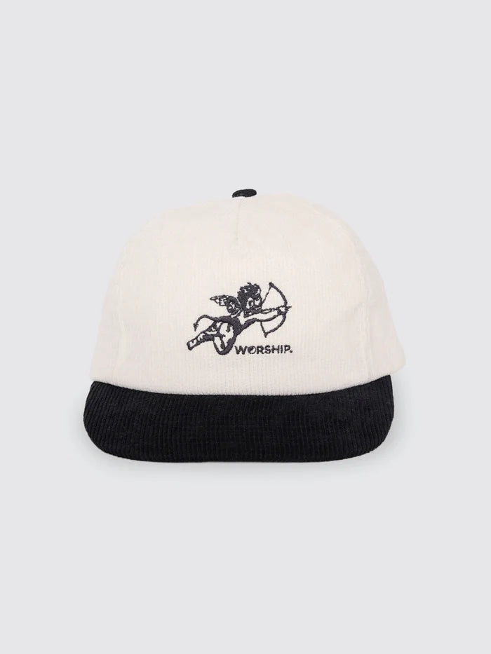 WORSHIP - Cherub Cord Hat - CREAM/BLACK