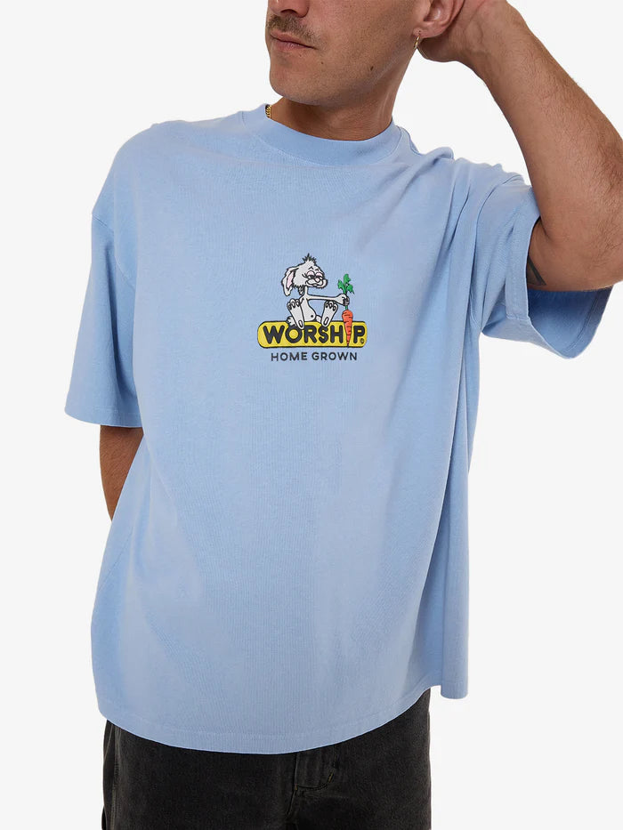 WORSHIP - Home Grown Oversized Tee - Bell Air Blue