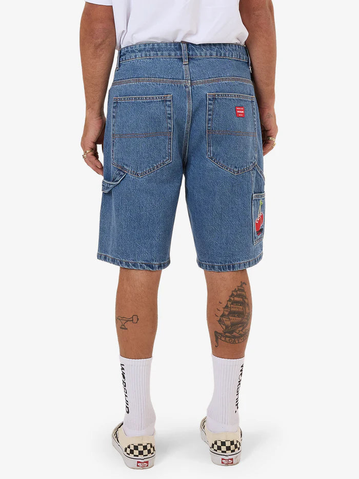 WORSHIP - Glazed And Confused Carpenter Jean Short - Sky High Blue