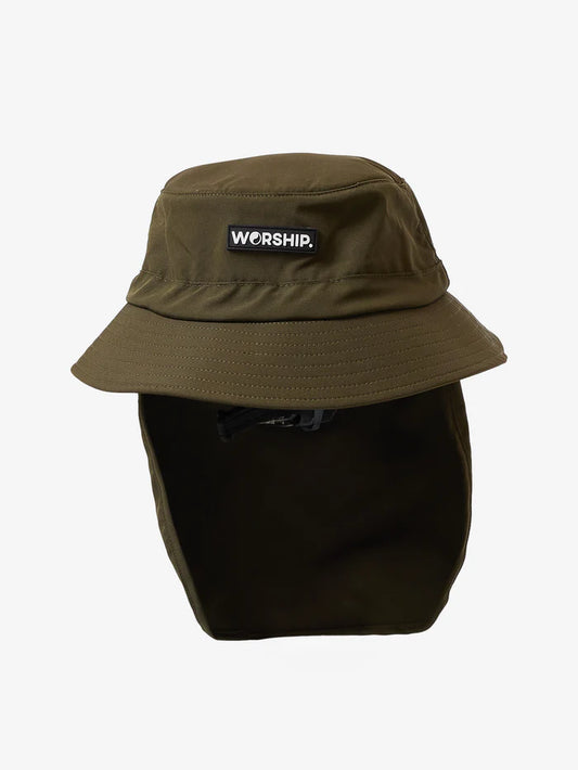 WORSHIP - Core Nylon Surf Bucket Hat - Kelp
