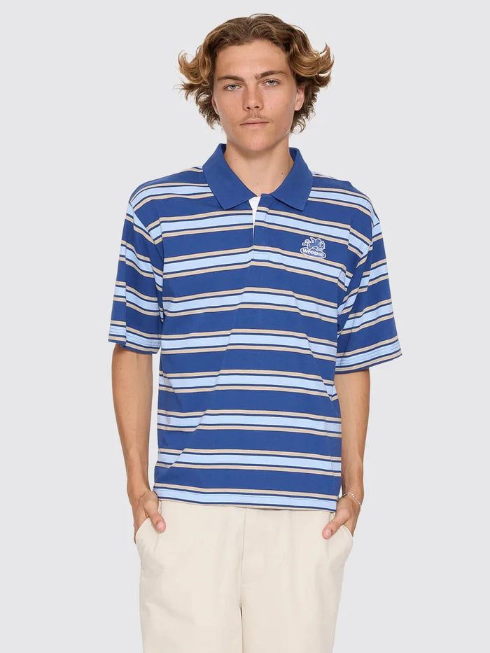 WORSHIP - Shadow Cherub Short Sleeve Golf Polo - BLUE