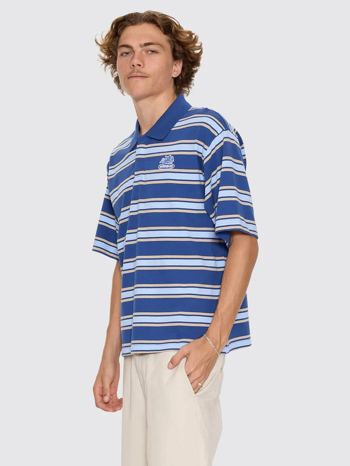 WORSHIP - Shadow Cherub Short Sleeve Golf Polo - BLUE