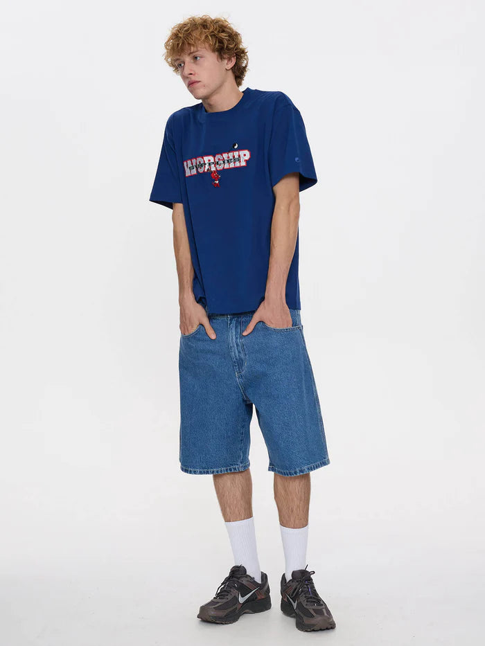 WORSHIP - Belter Big Dawg Jean Short - Sky High Blue