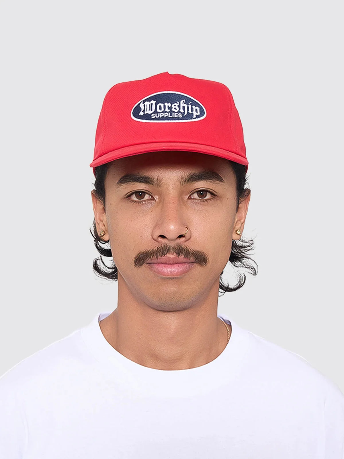 WORSHIP - RISE 5 PANEL HAT - RED