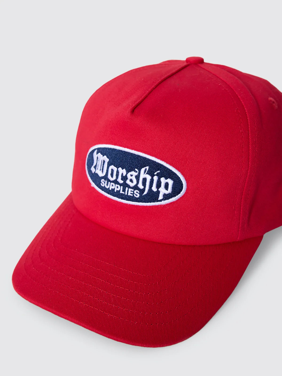 WORSHIP - RISE 5 PANEL HAT - RED