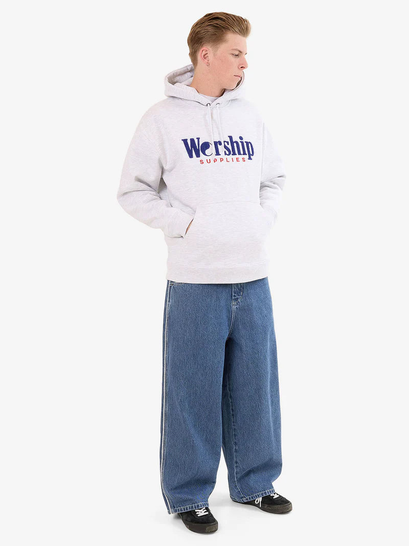 WORSHIP - Smoko Fleece Hood - SNOW MARLE