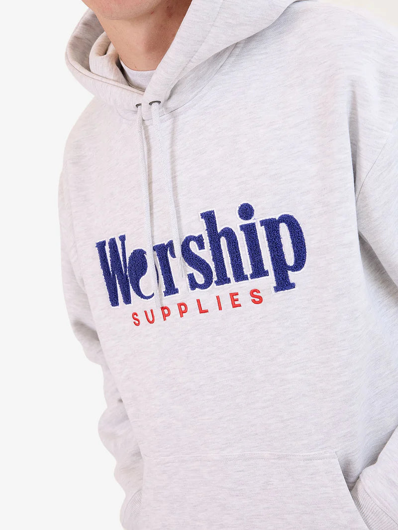 WORSHIP - Smoko Fleece Hood - SNOW MARLE