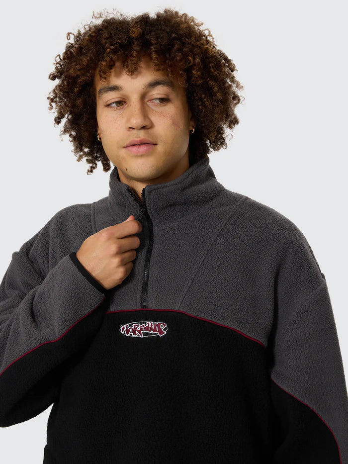 WORSHIP - Wyldstyle Quater Zip Sherpa Fleece - BLACK