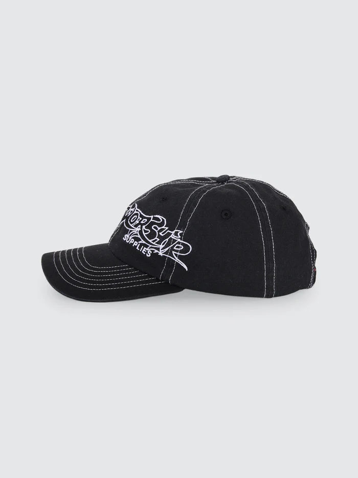 WORSHIP - Spiker 6 Panel Cap - WASHED BLACK