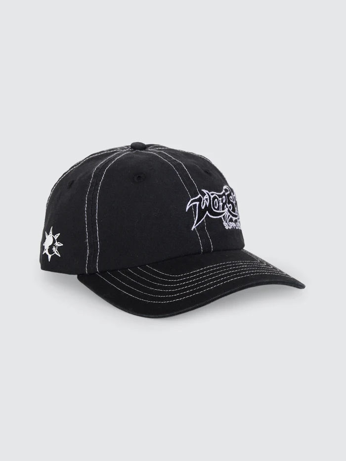 WORSHIP - Spiker 6 Panel Cap - WASHED BLACK