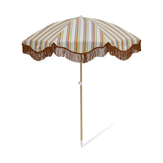 SALTY SHADOWS - Vintage Stripe Beach Umbrella