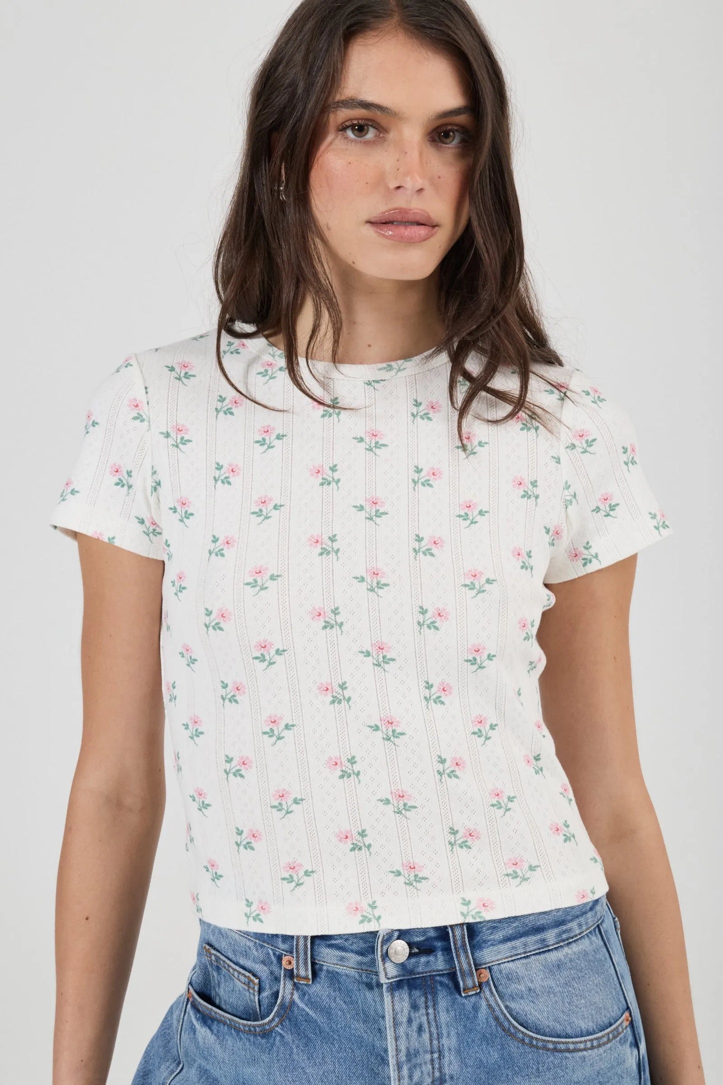 ROLLA'S - Pointelle Classic Tee - Posey