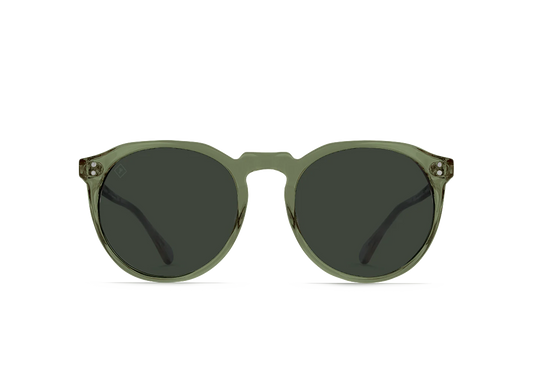 RAEN - Remmy Unisex Retro Round Sunglasses - CAMBRIA / GREEN POLARIZED